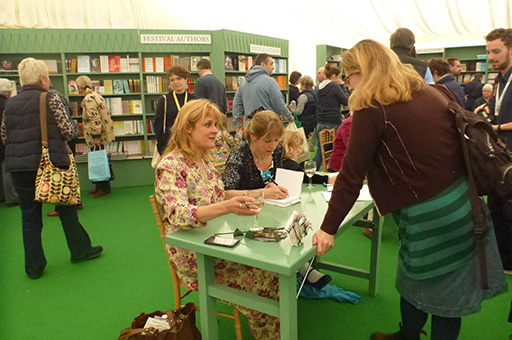 Hay festival book signing