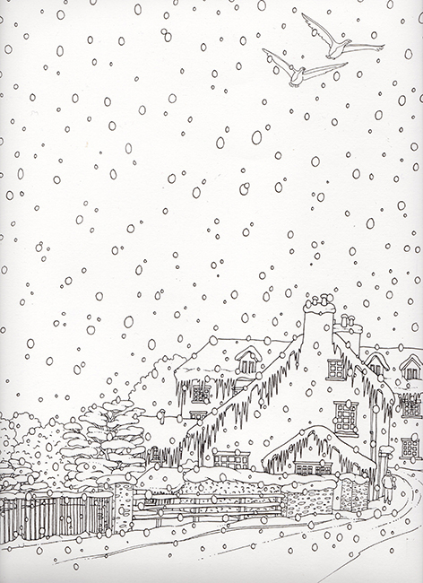 Winter wonderland colouring in for mindfulness