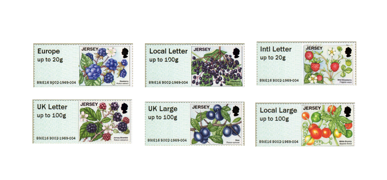 Botanical Illustrations of Fruit for Jersey Post Lizzie Harper