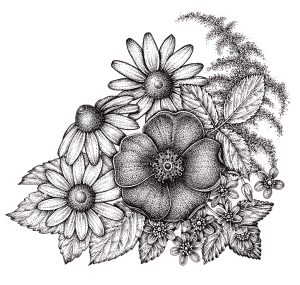 Bouquet with Roses and Black eyed Susan (version 2)