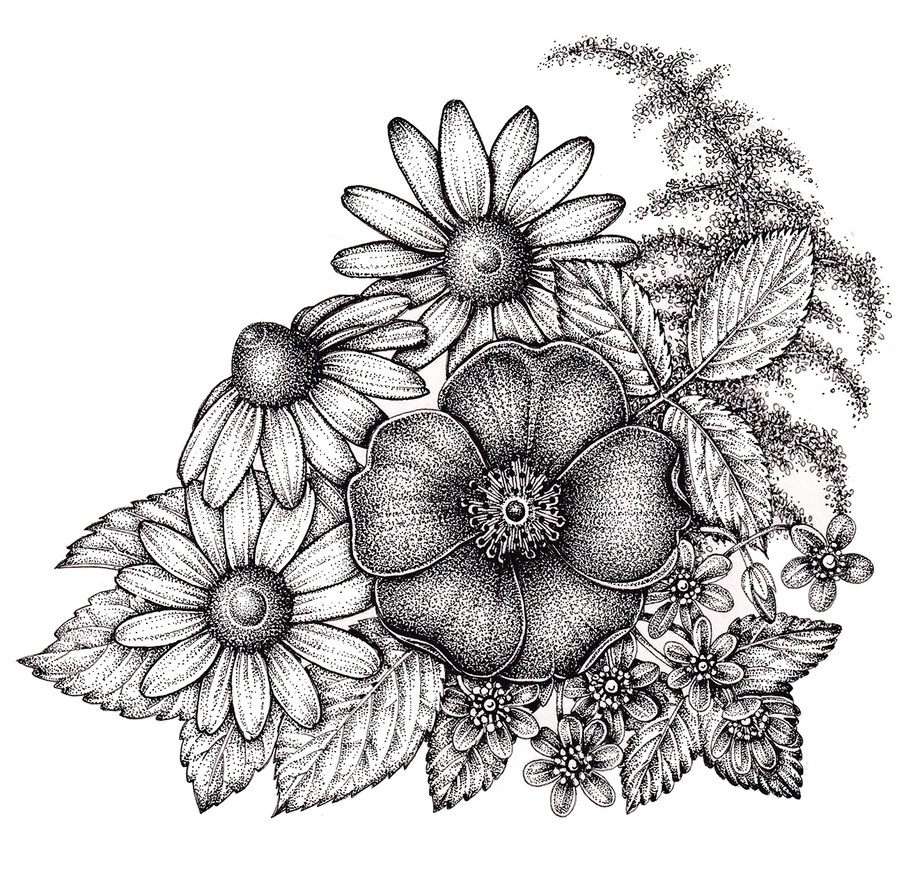 bouquet with roses black