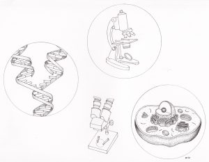 DNA, Microscopes and Cell diagram