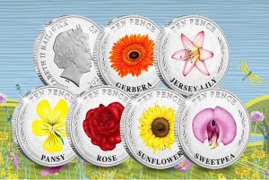 Westminster coins “Garden Flowers” 10p coin issue