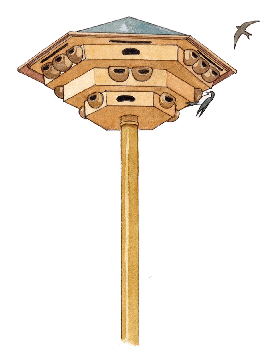 Nesting tower for swifts, martins, and bats - Lizzie Harper
