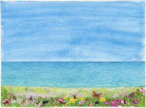 South Devon seascape with pollinators